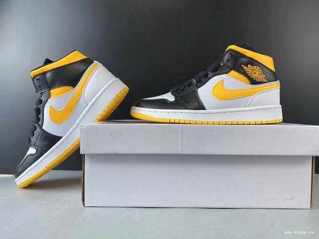 Cheap Durable CV5276- black white yellow 3758 Jordan1 Mid 1028